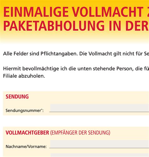 einmalige vollmacht formular